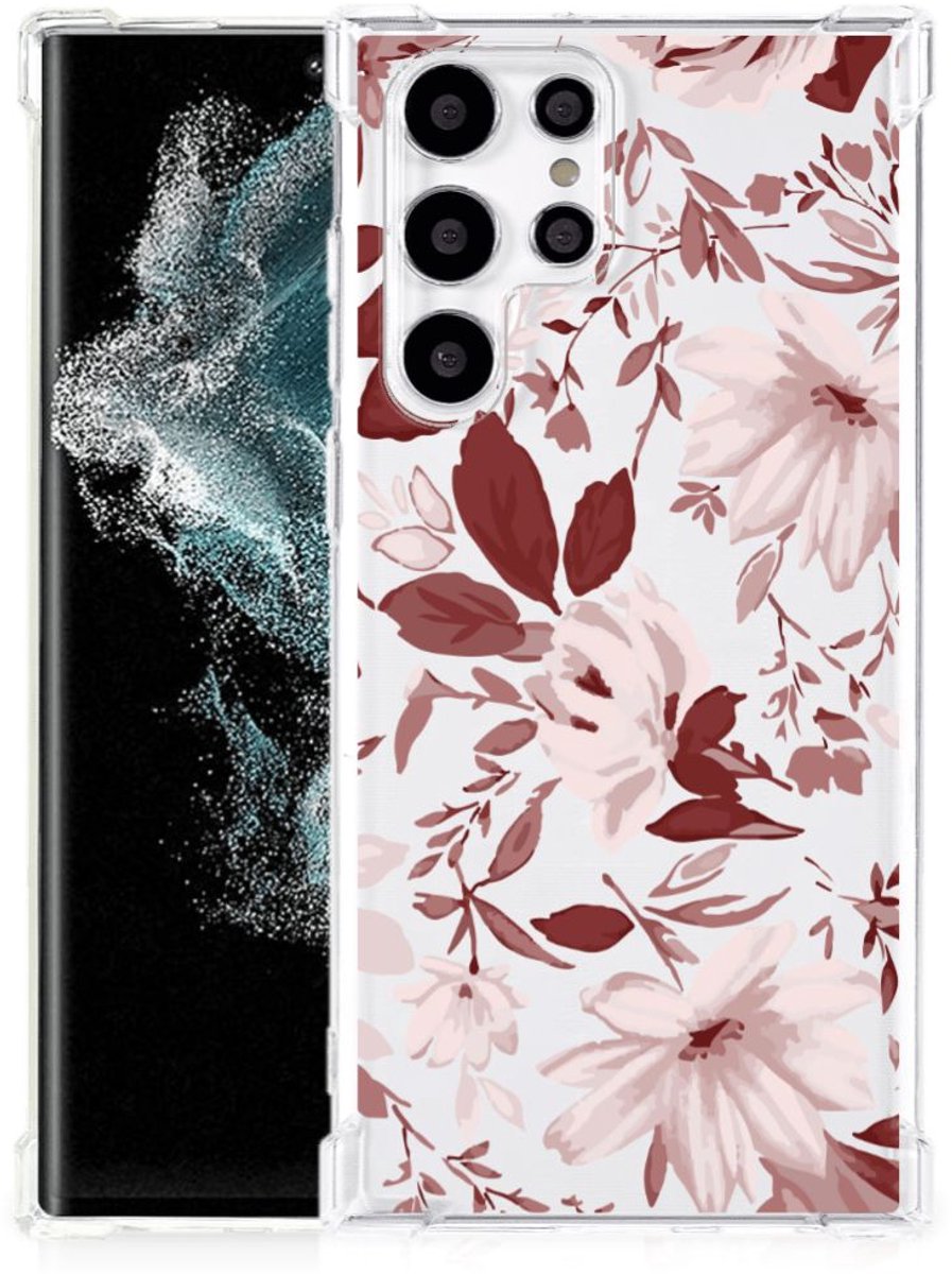 Back Cover Samsung Galaxy S22 Ultra Watercolor Flowers