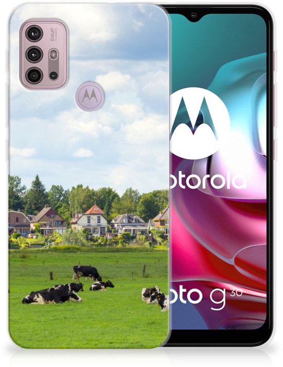 Coque arrière en Siliconen souple Motorola Moto G30 | Étui pour téléphone G10 Vaches hollandaises
