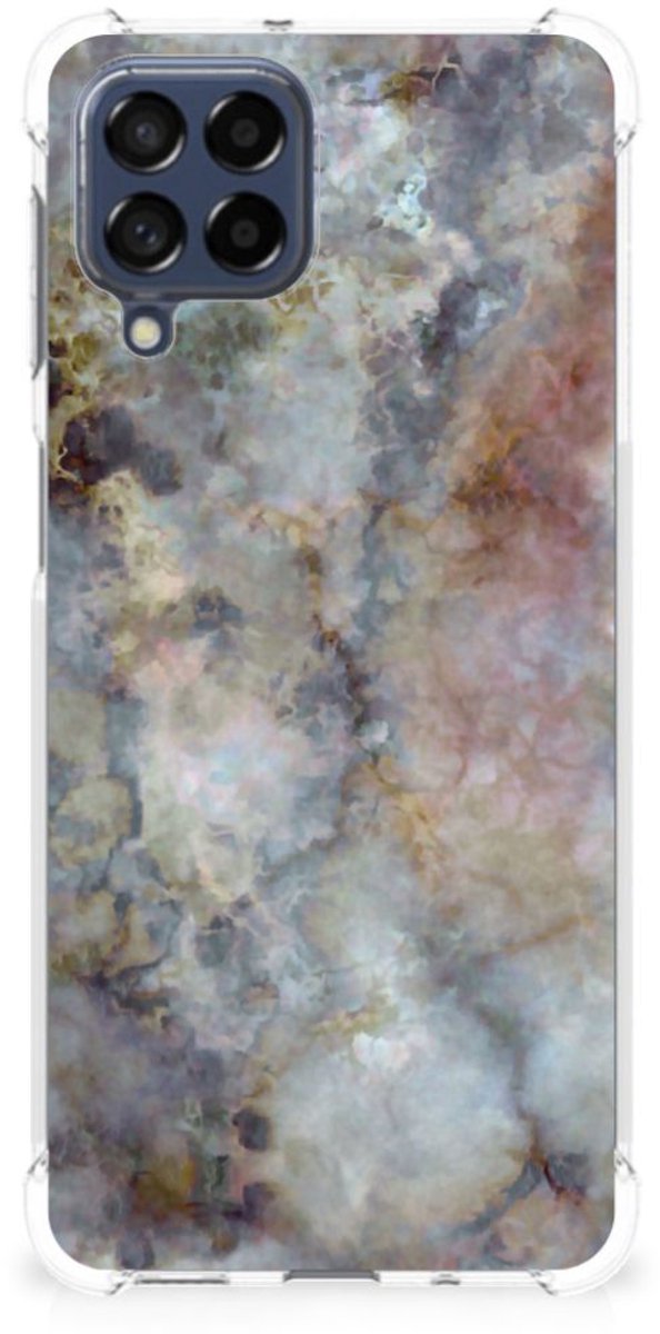 Samsung Galaxy M53 Anti-Shock Hoesje Marmer Grijs