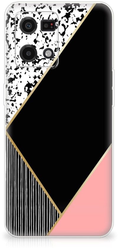 Souple Housse pour OPPO Reno7 4G Coque Téléphone Formes Rose Noir