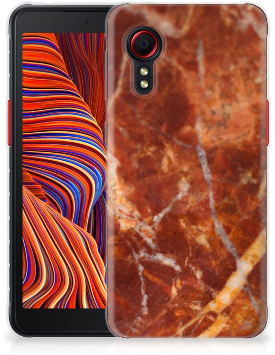 Samsung Galaxy Xcover 5 TPU Siliconen Hoesje Marmer Bruin