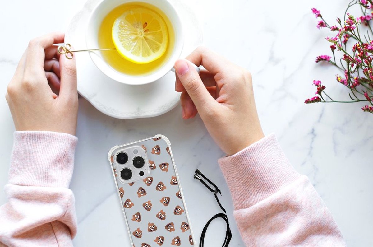 Doorzichtige Silicone Hoesje voor iPhone 14 Pro Max Poep Emojis