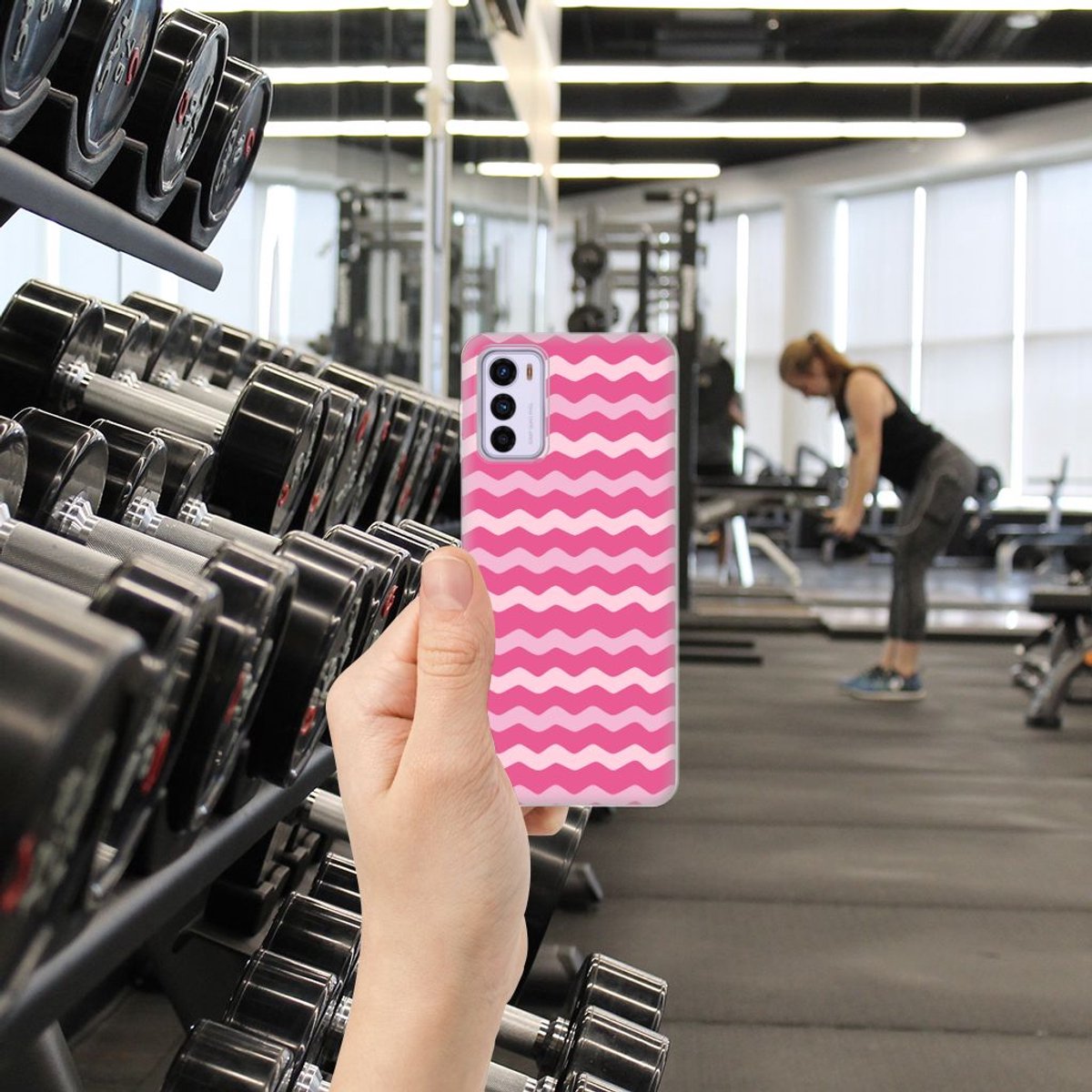 Motorola Moto G42 TPU bumper Waves Pink
