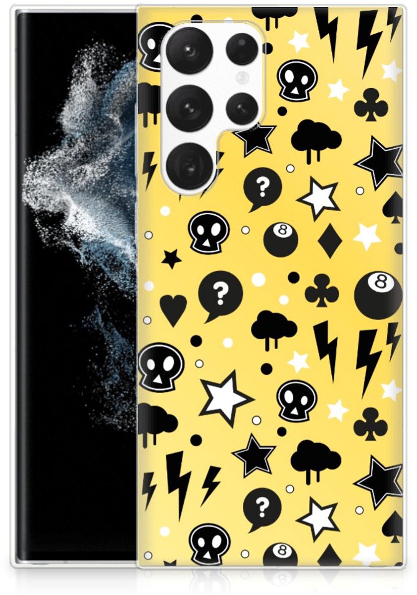 Silicone Back Case Samsung Galaxy S22 Ultra Punk Geel