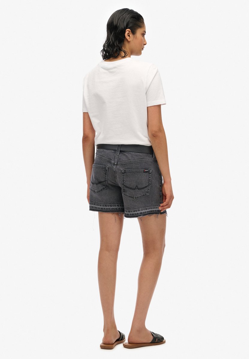 Superdry Cut-off short met middelhoge taille Dames Jeans shorts Zwart