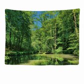 Ulticool - Bomen Bos Natuur Water Veluwe Nederland - Wandkleed - 200x150 cm - Groot wandtapijt - Poster