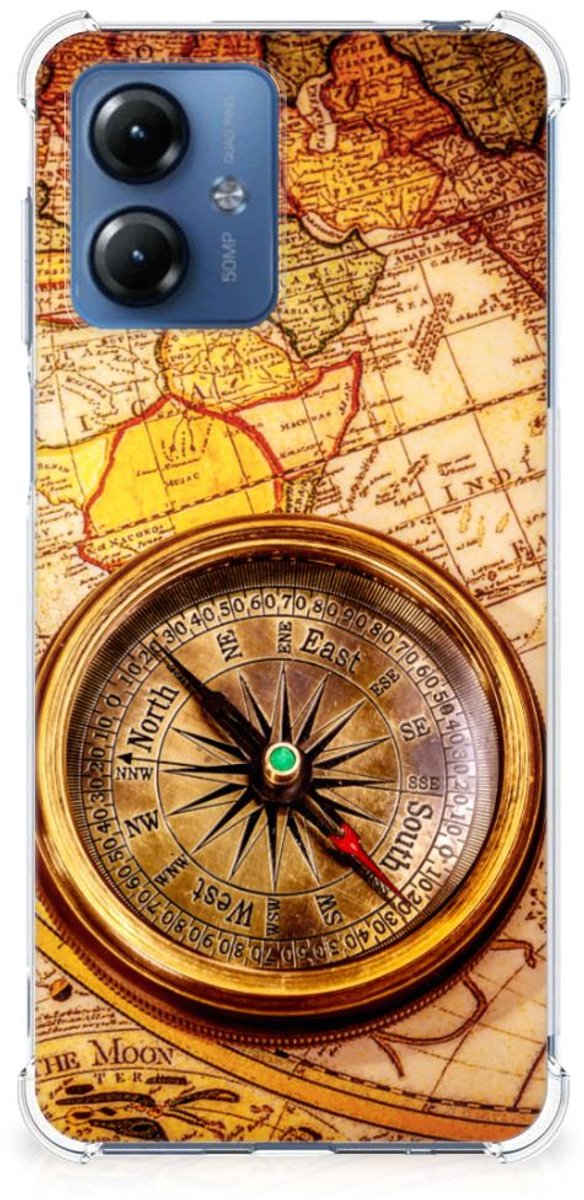 Motorola Moto G14 Telefoonhoesje met valbescherming Kompas