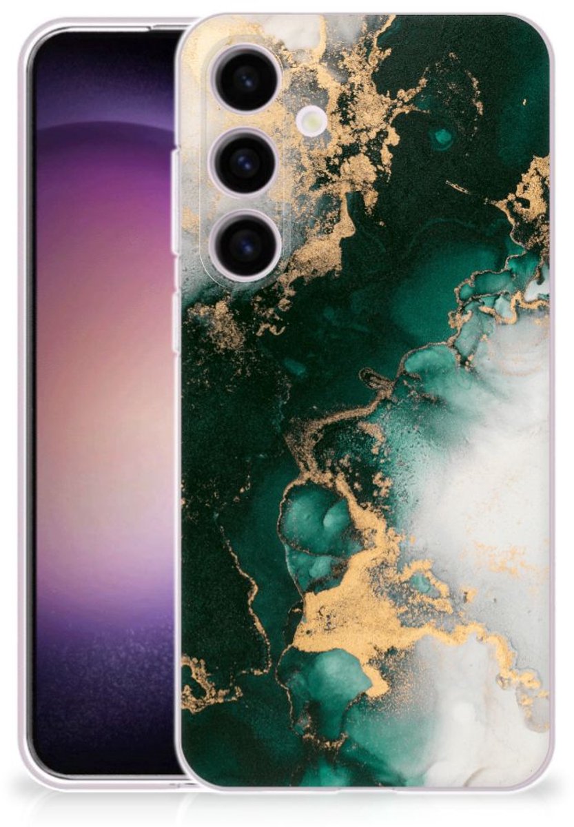 TPU Siliconen Hoesje voor Samsung Galaxy S24 Marmer Groen