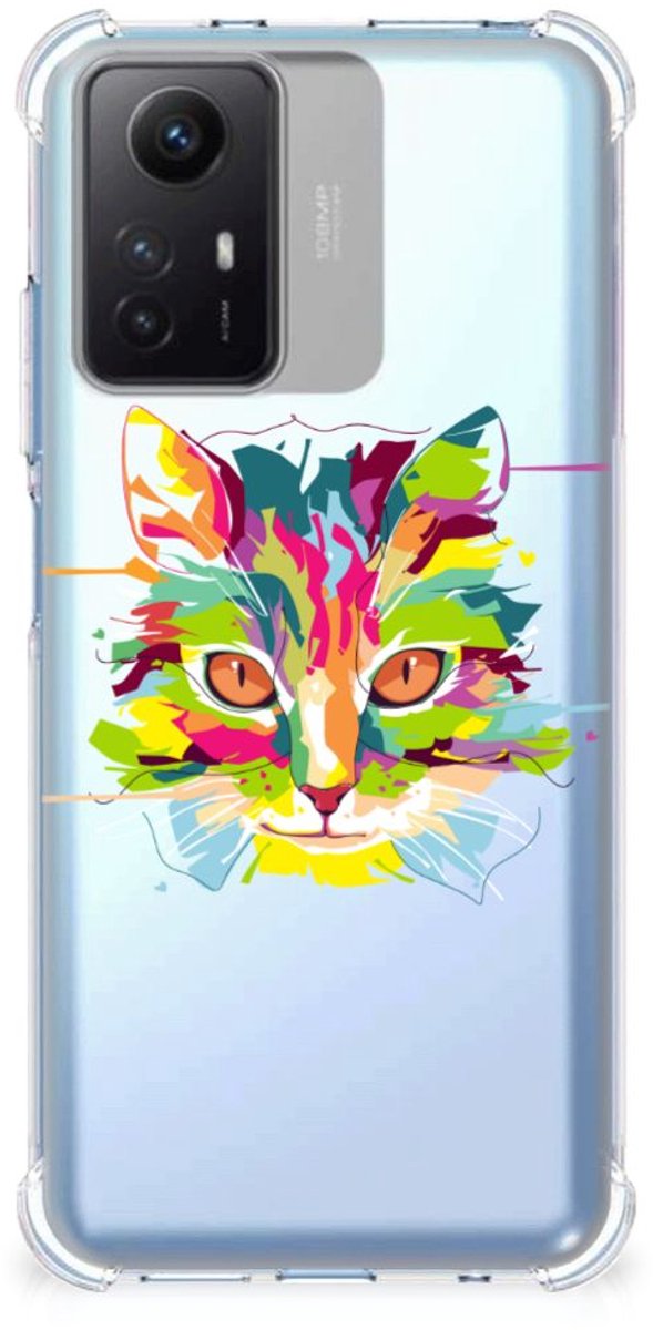 Xiaomi Redmi Note 12s Stevig Bumper Hoesje Cat Color