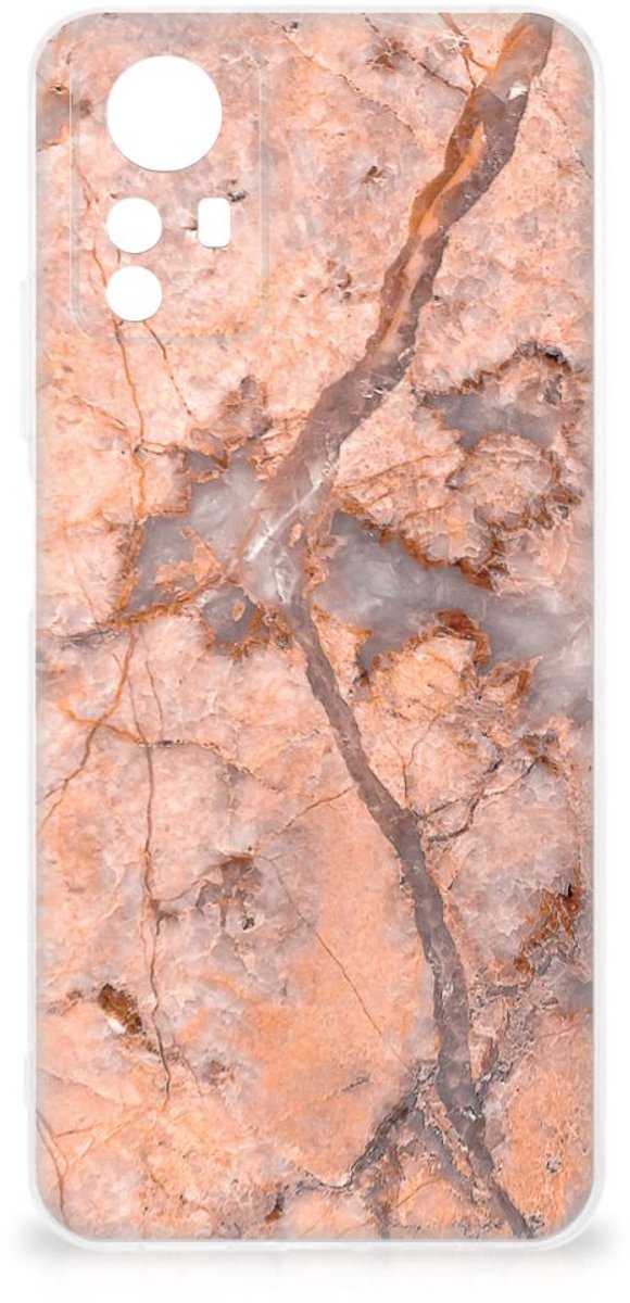 Xiaomi Redmi Note 12S TPU Siliconen Hoesje Marmer Oranje