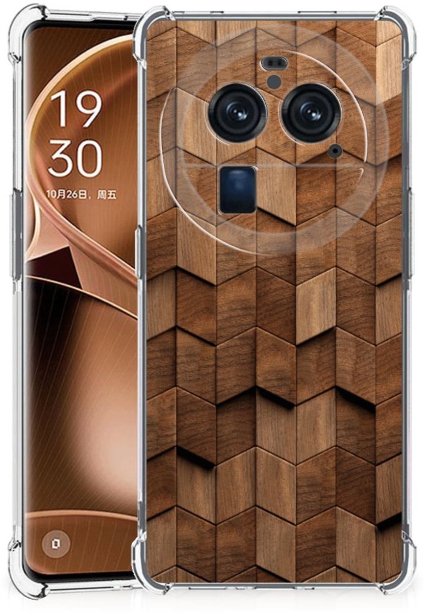 Stevig Telefoonhoesje voor OPPO Find X6 Pro Wooden Cubes