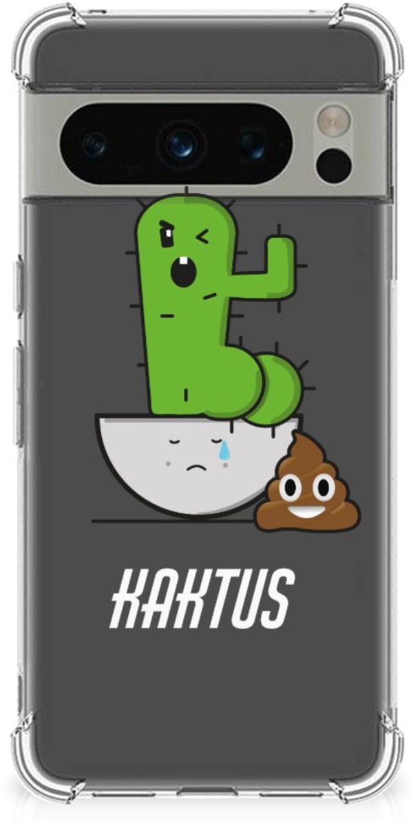 Google Pixel 8 Pro Stevig Bumper Hoesje Cactus Poo