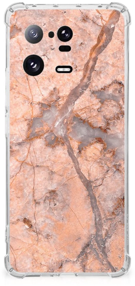 Xiaomi 13 Pro Anti-Shock Hoesje Marmer Oranje