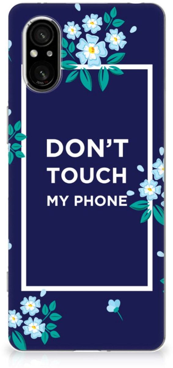 Back Cover voor Sony Xperia 5 V Silicone-hoesje Flowers Blue DTMP