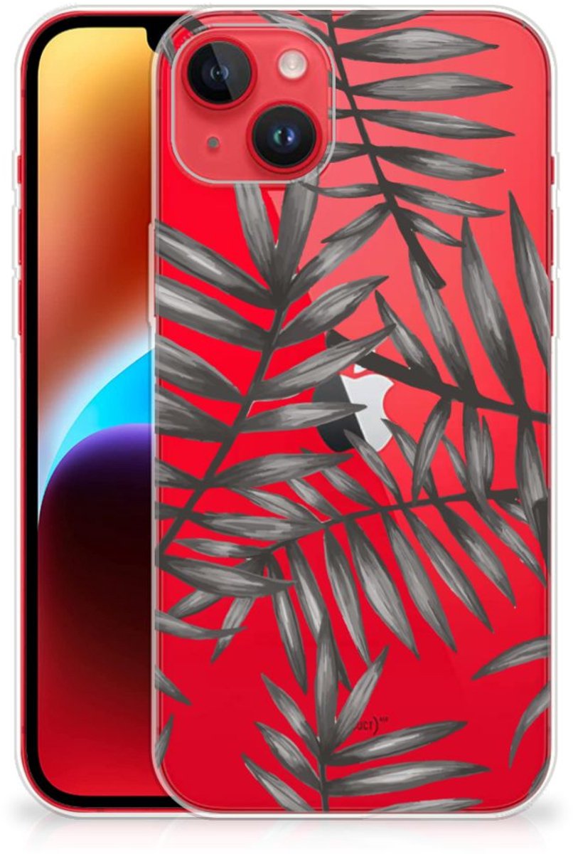 TPU Hoesje voor iPhone 14 Plus TPU Case Leaves Grey