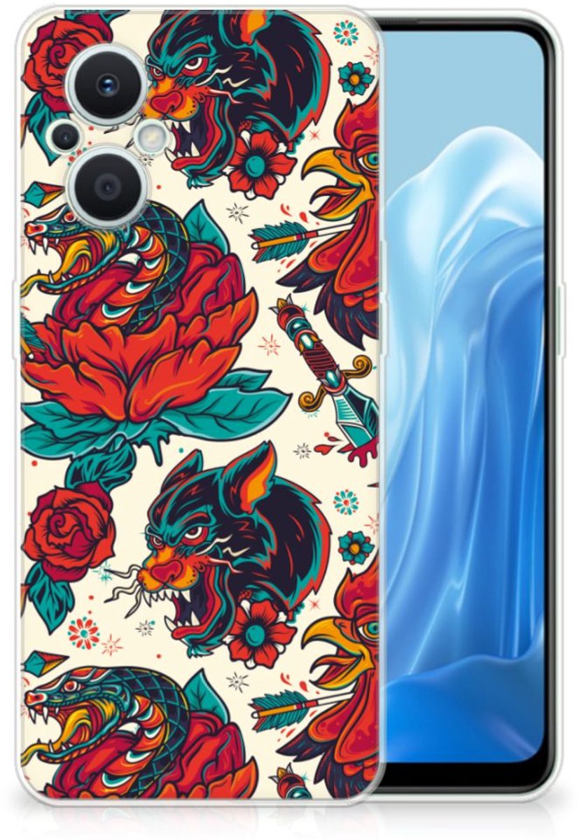 Siliconen Hoesje met foto voor OPPO Reno8 Lite Old Skool