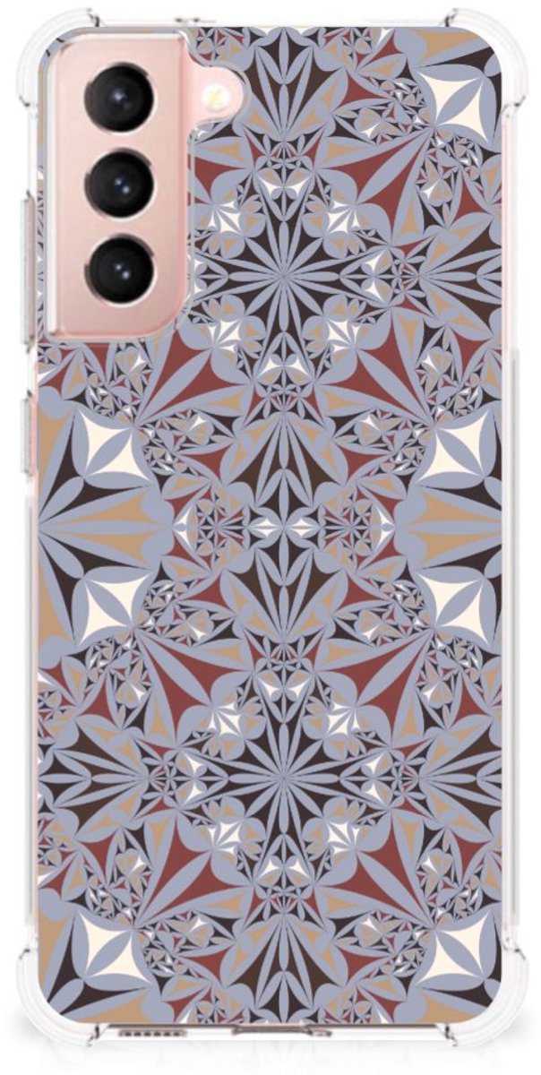 Samsung Galaxy S21 FE Anti-Shock Hoesje Flower Tiles