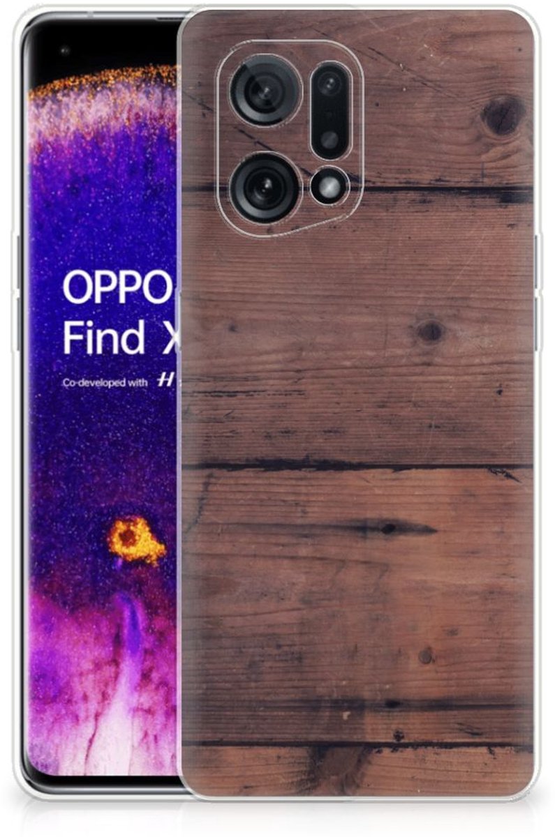 OPPO Find X5 Bumper Hoesje Old Wood