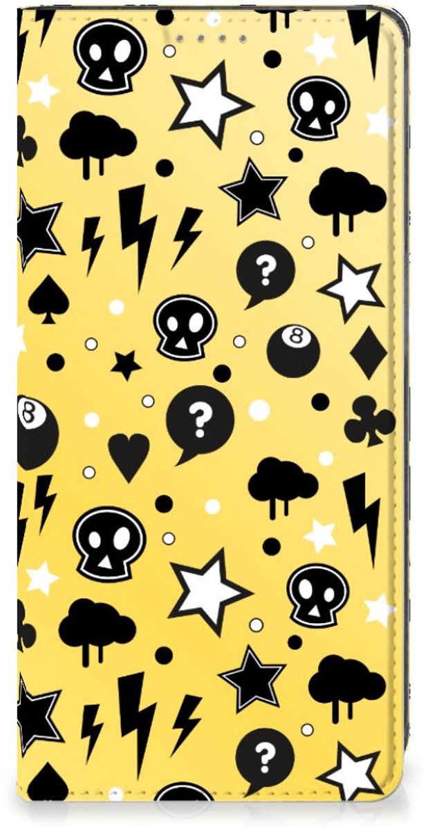 Mobiel BookCase Samsung Galaxy A34 Punk Geel