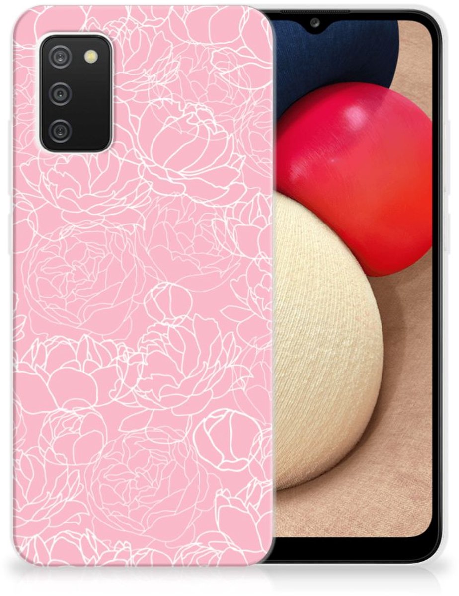 Samsung Galaxy A02s TPU Case White Flowers