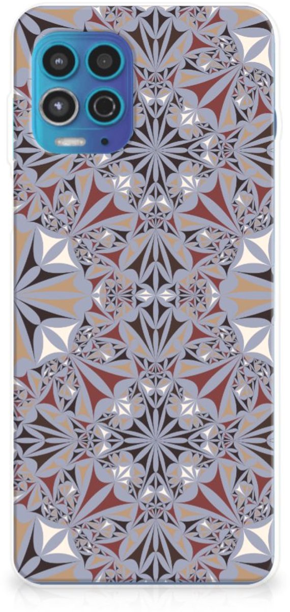 Motorola Moto G100 TPU Siliconen Hoesje Flower Tiles