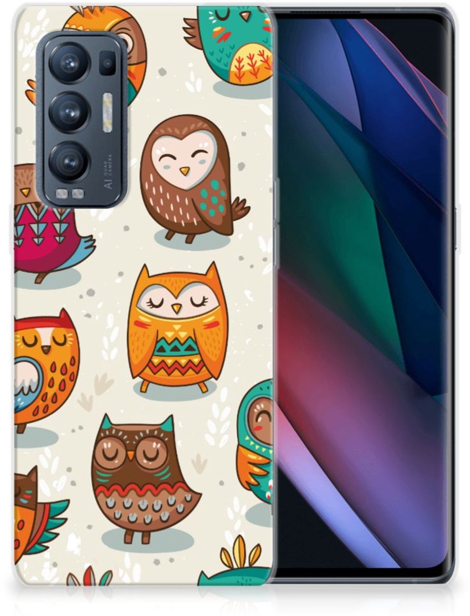 OPPO Find X3 Neo TPU Hoesje Vrolijke Uilen