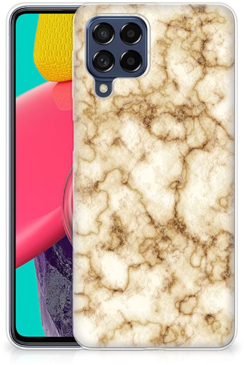 Samsung Galaxy M53 TPU Siliconen Hoesje Marmer Goud