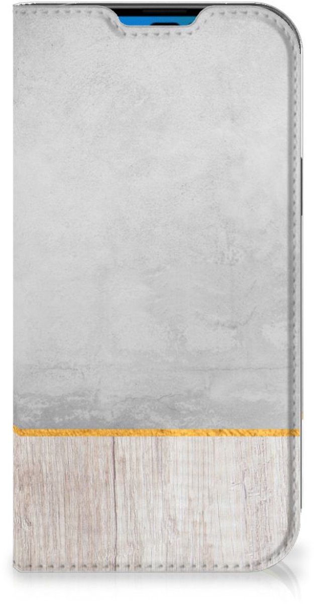 iPhone 14 Pro Book Wallet Case Wood Concrete