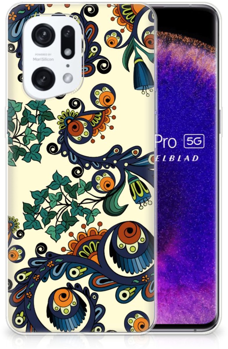 Siliconen Hoesje OPPO Find X5 Pro Barok Flower