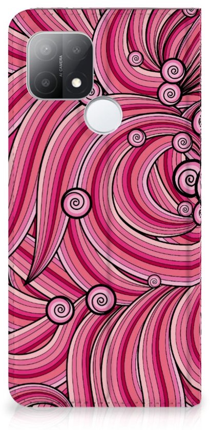 Coque pour téléphone portable OPPO A15 Coque photo Design Swirl Pink