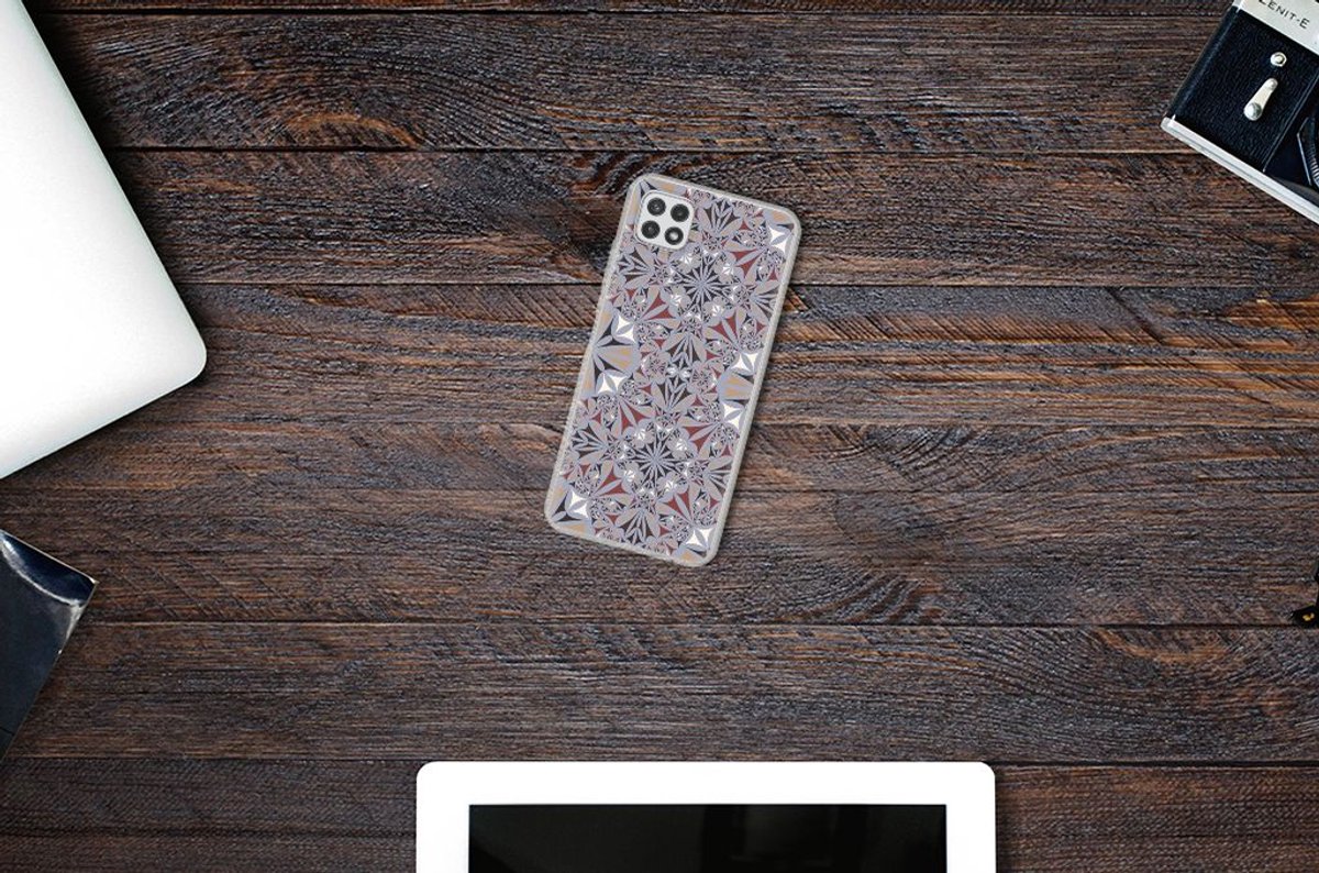 Samsung Galaxy A22 5G TPU Siliconen Hoesje Flower Tiles