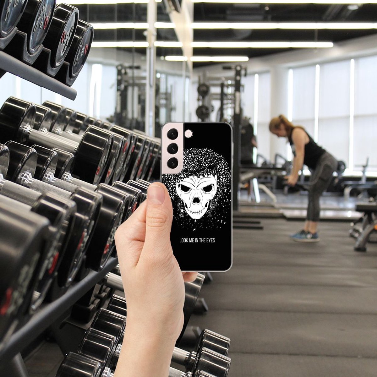 Silicone Back Case Samsung Galaxy S22 Skull Hair