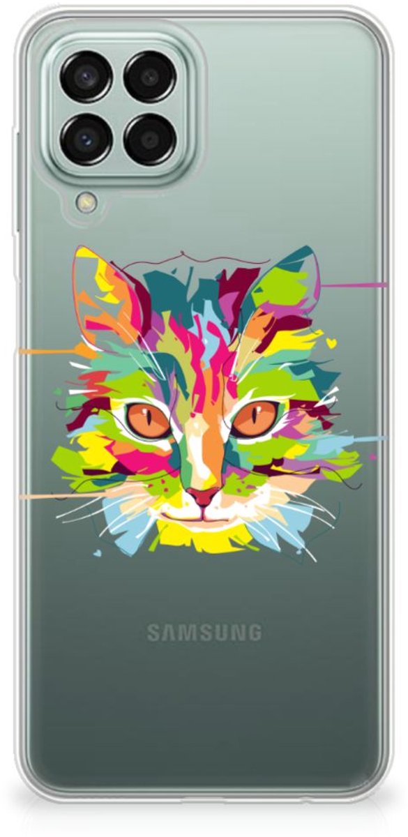 Samsung Galaxy M33 Telefoonhoesje met Naam Cat Color