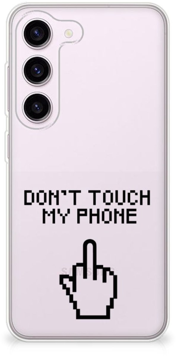 Samsung Galaxy S23 Silicone-hoesje Finger Don't Touch My Phone