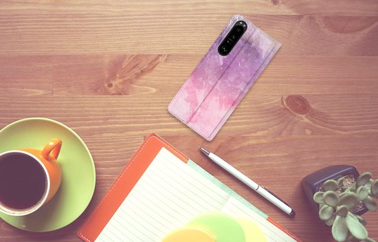 Belle coque de téléphone Sony Xperia 1 III Housse de Bookcase Pink violet peinture