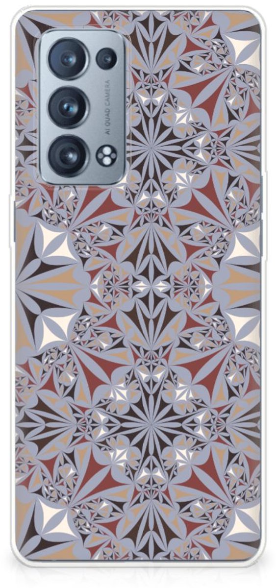 OPPO Reno 6 Pro Plus 5G TPU Siliconen Hoesje Flower Tiles