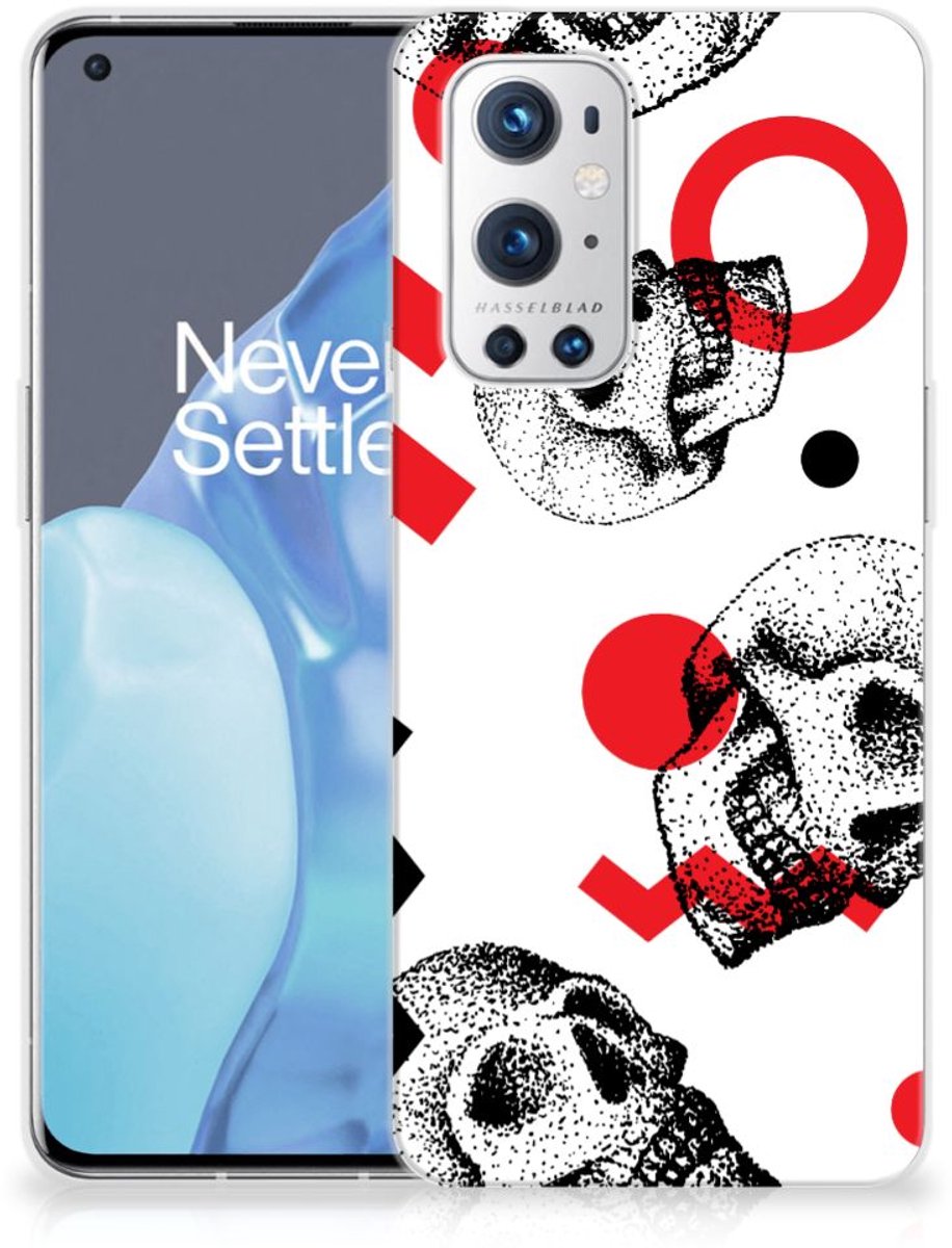 Silicone Back Case OnePlus 9 Pro Skull Red