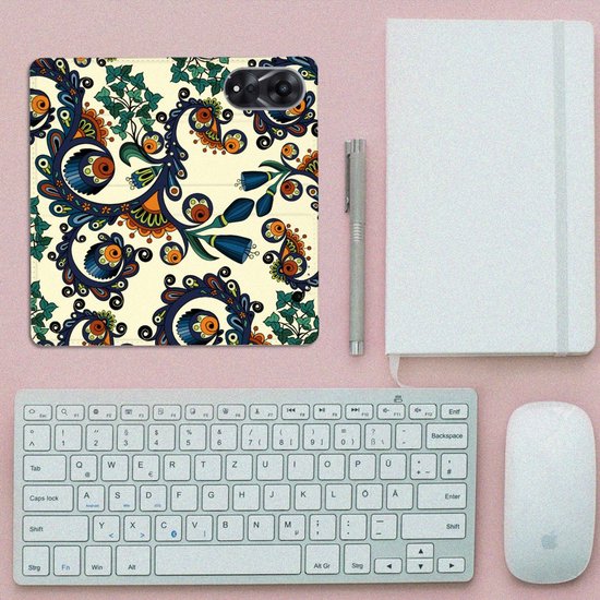 Coque OPPO A78 | A58 5G Bookcase Fleur Baroque