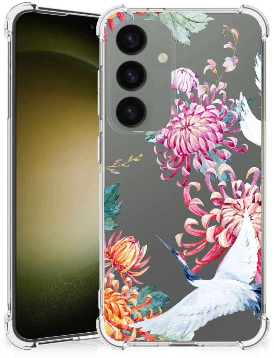 Samsung Galaxy S24 Case Anti-shock Bird Flowers
