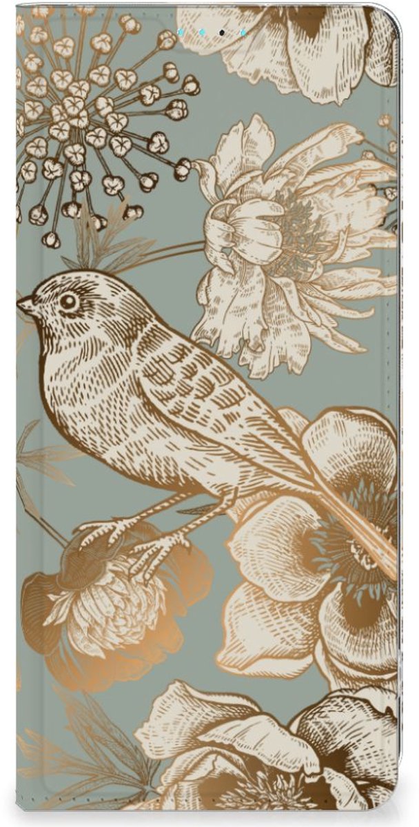 Smart Cover voor OPPO A98 5G Vintage Bird Flowers