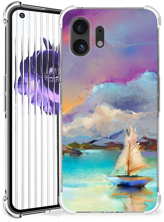 Étui de téléphone portable adapté à Nothing Phone (2) étui anti-choc avec bord transparent