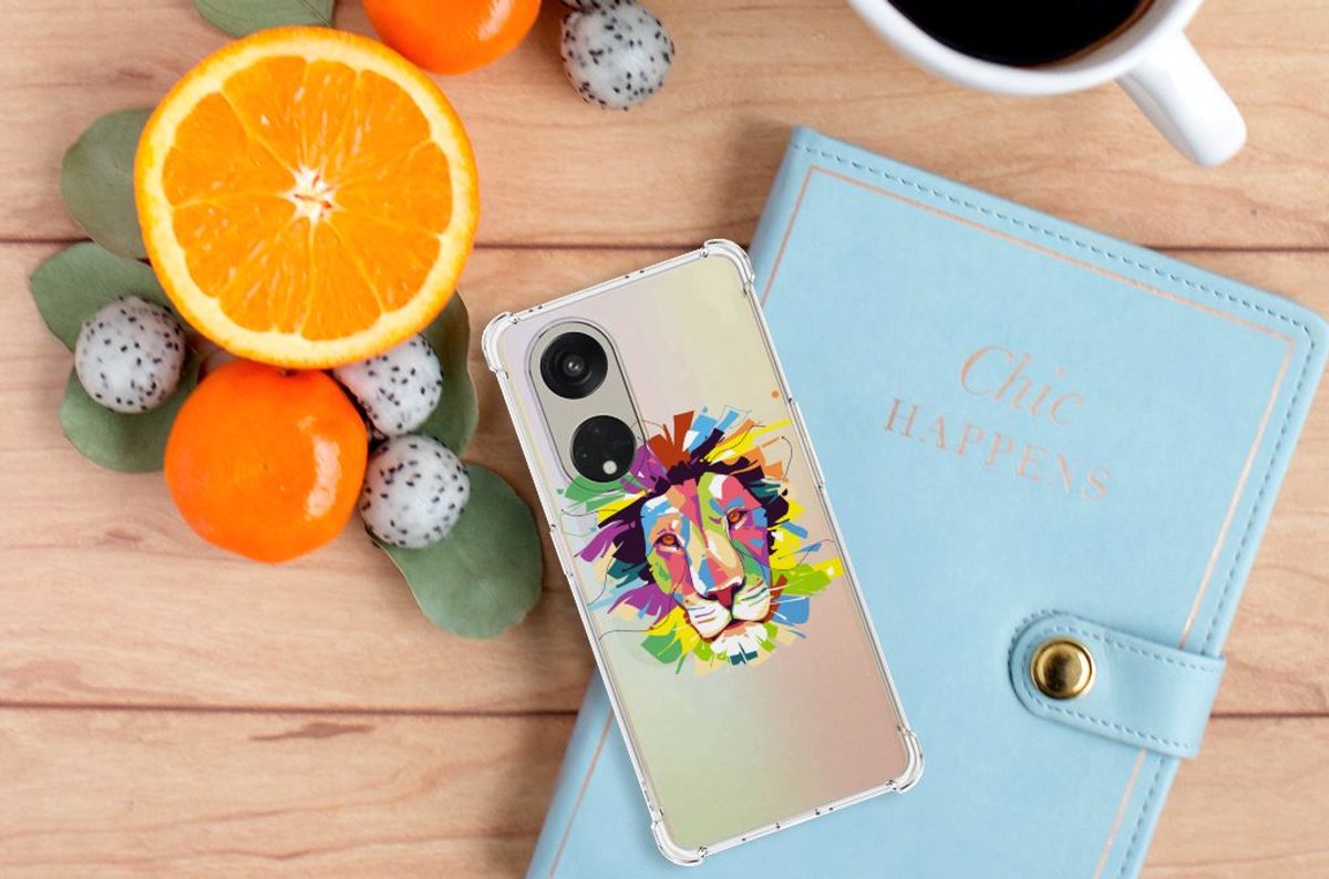 OPPO Reno8 T 5G Stevig Bumper Hoesje Lion Color