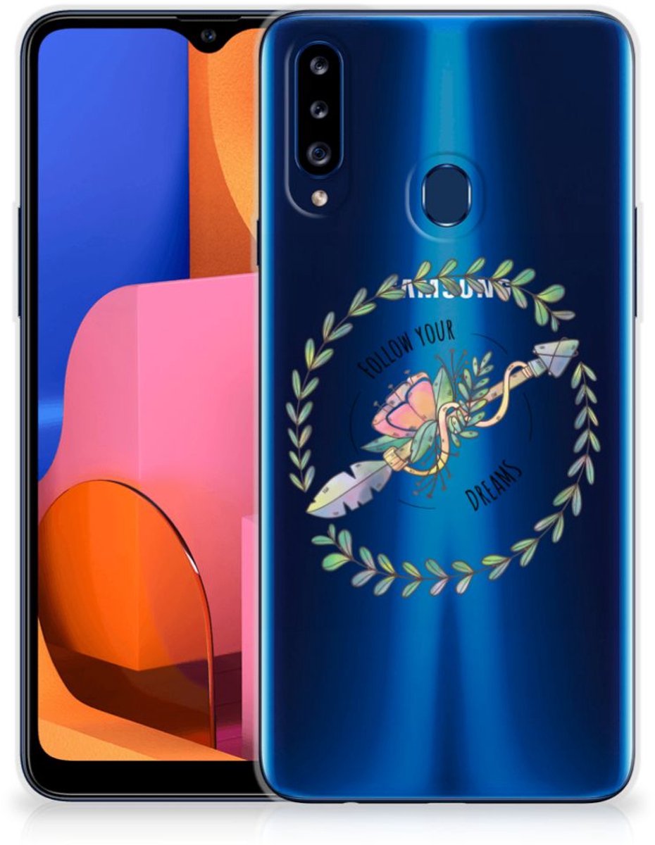 Samsung Galaxy A20s Telefoonhoesje met Naam Boho Dreams