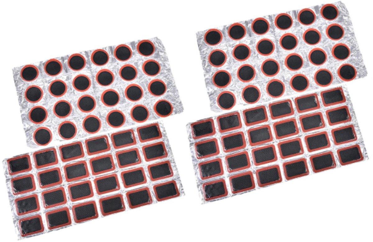 96 stuks - Bandenplakkers - Buitenfiets Fietsbandgereedschap - Rond,rechthoek - Ø 28.8 mm,34*24.5MM- Zwart - niet-zelfklevende - rubber