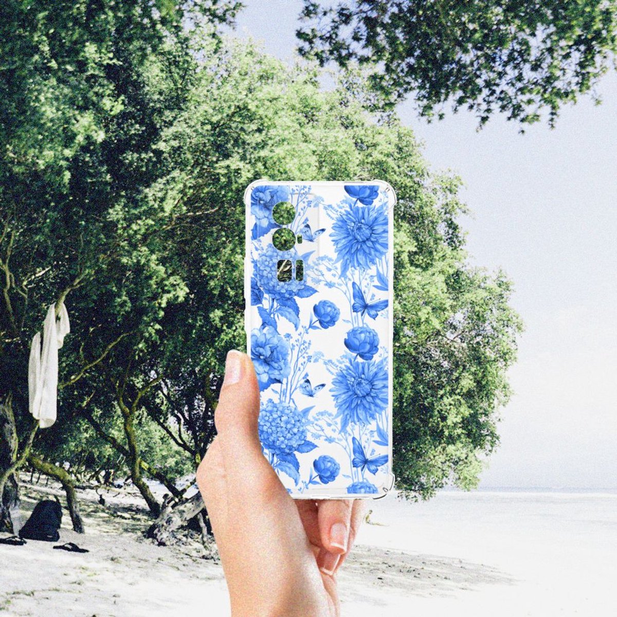 Case voor Xiaomi Poco F5 Pro Flowers Blue