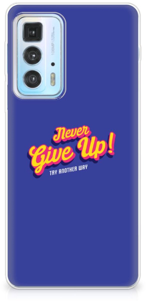 Motorola Edge 20 Pro Siliconen hoesje met naam Never Give Up