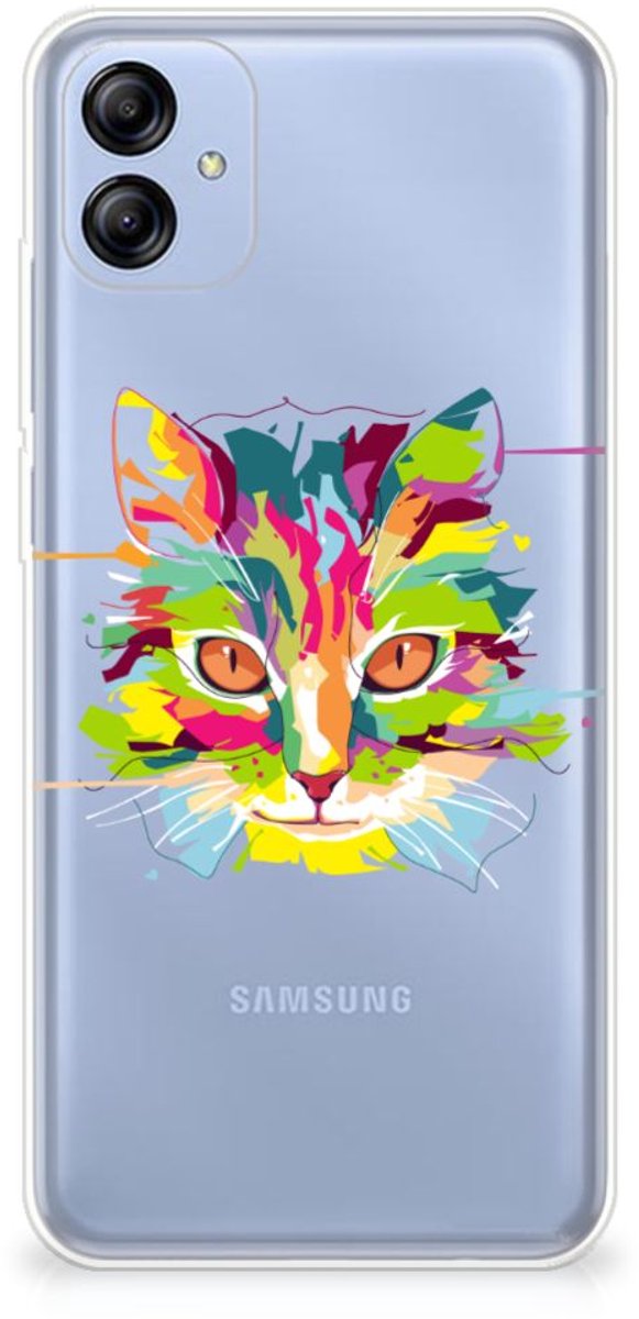 Samsung Galaxy A04e Telefoonhoesje met Naam Cat Color