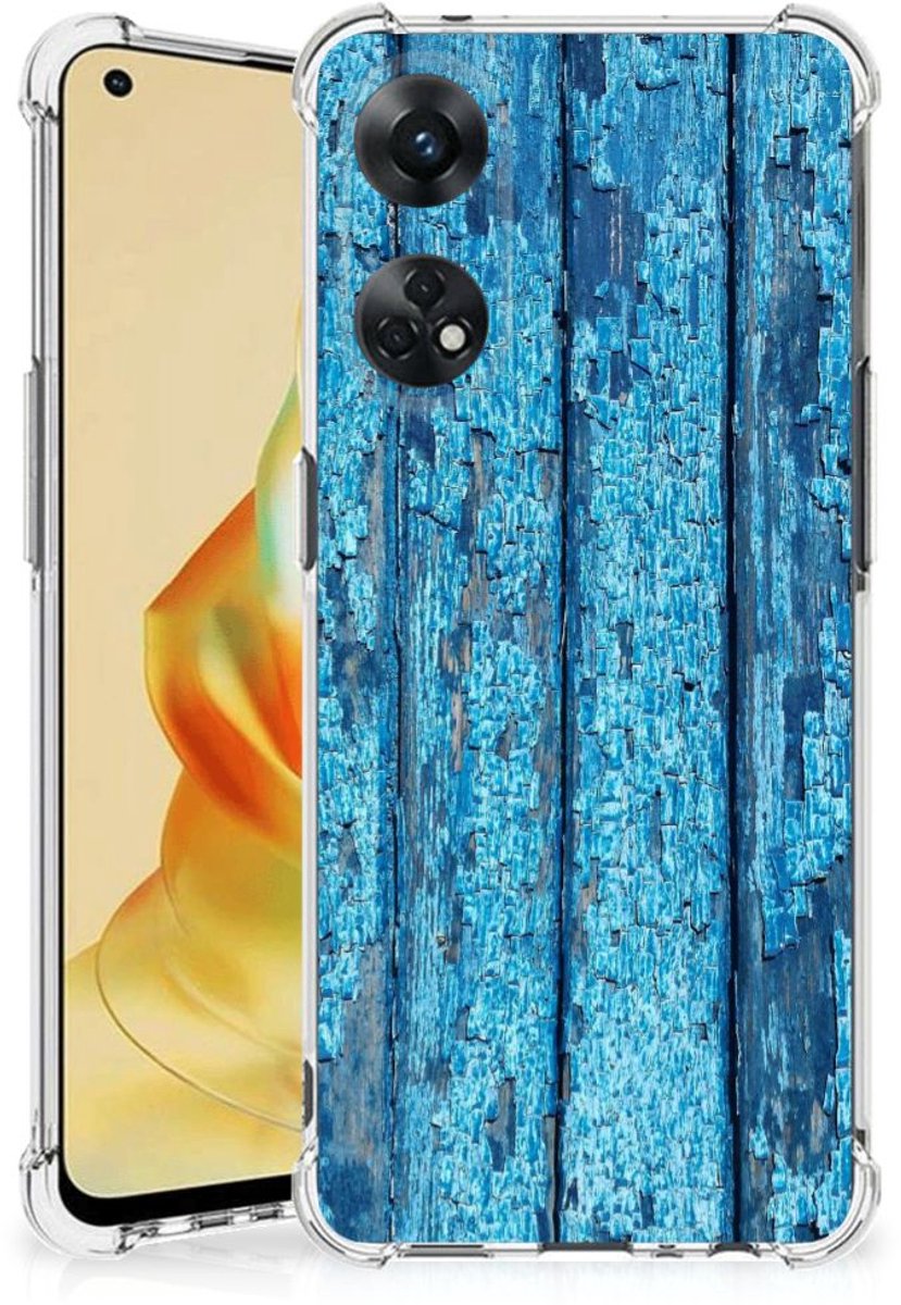OPPO Reno8 T 4G Stevig Telefoonhoesje Wood Blue