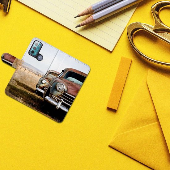 Couverture de livre Motorola Moto G60 Phone Case Vintage Car