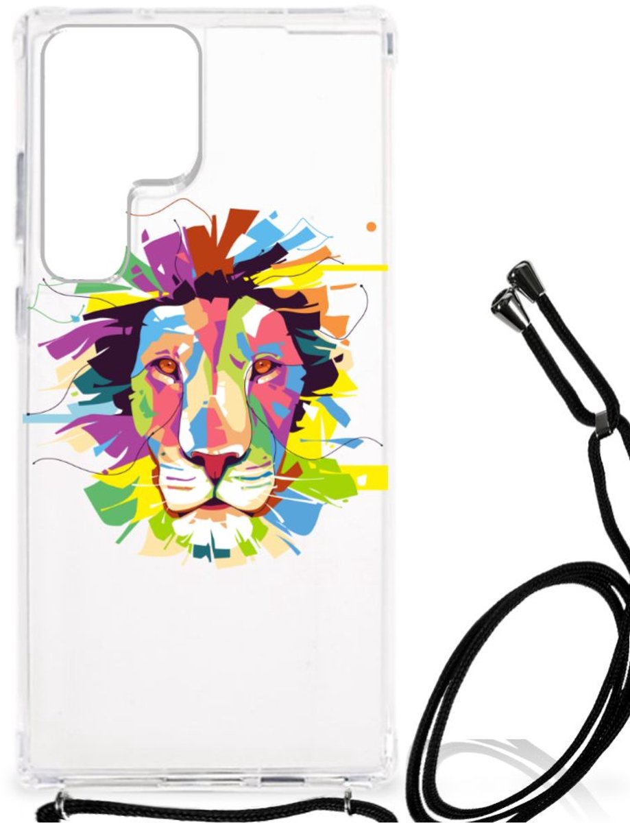 Samsung Galaxy S23 Ultra Stevig Bumper Hoesje Lion Color